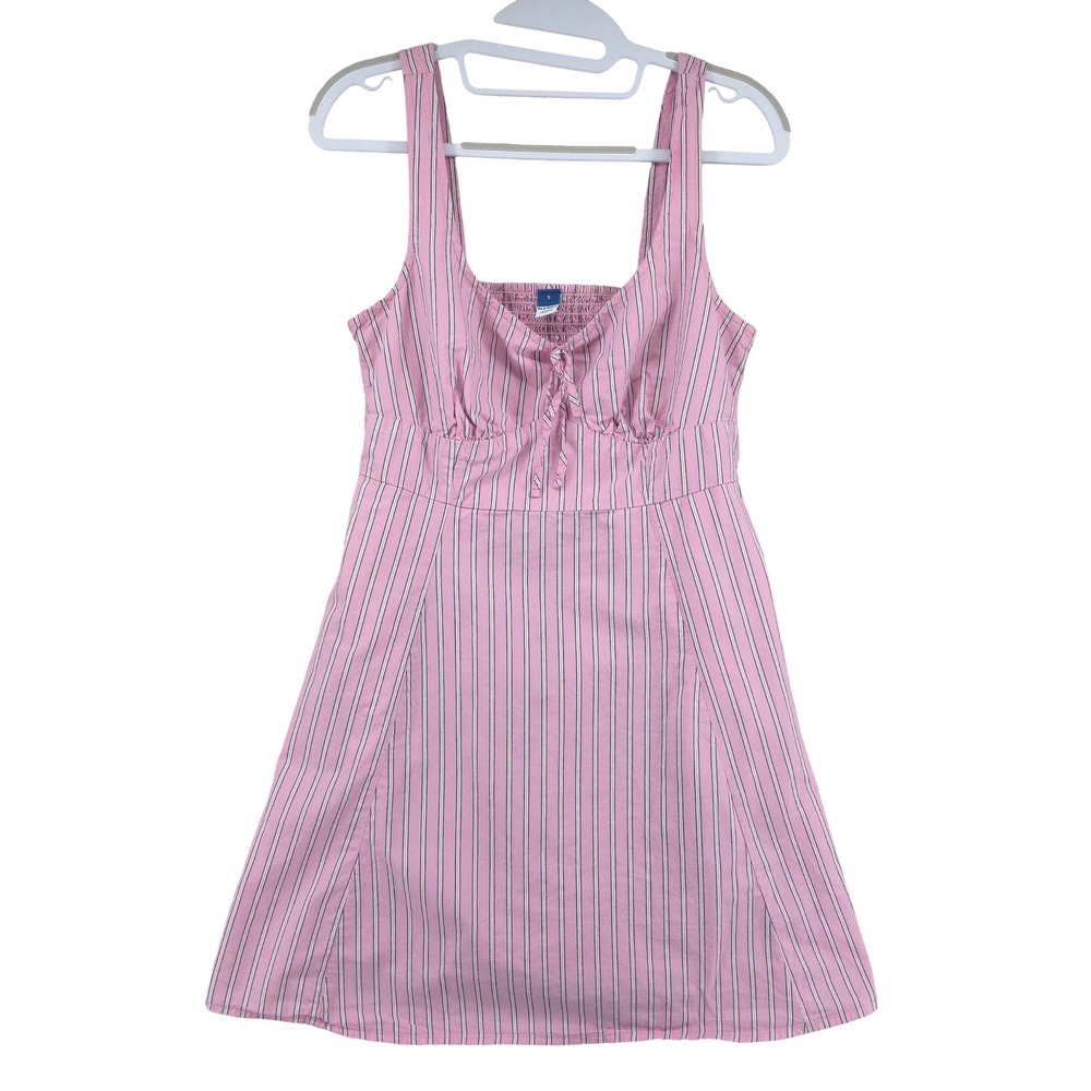 Old Navy Coquette Y2K Romantic Twee Pink Striped Summer Mini Dress Womens S
